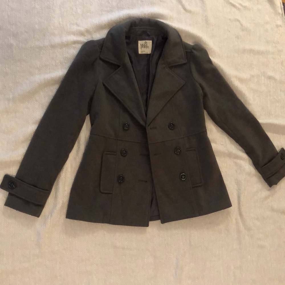 Black Poppy Pea Coat